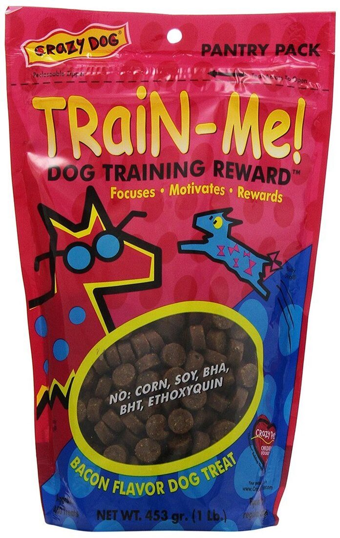 Crazy Dog Train-Me! Training Reward Bacon Dog Treat, 16 Ounces