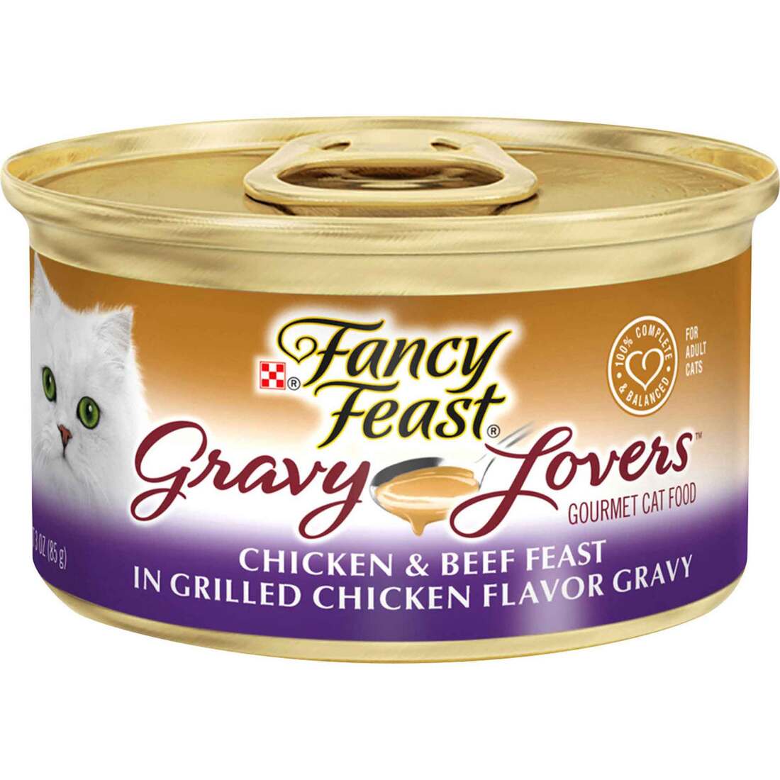 Purina Fancy Feast Gravy Lovers Chicken and Beef Feast Gourmet Cat Food in Wet Cat Food Gravy - 3 Ou