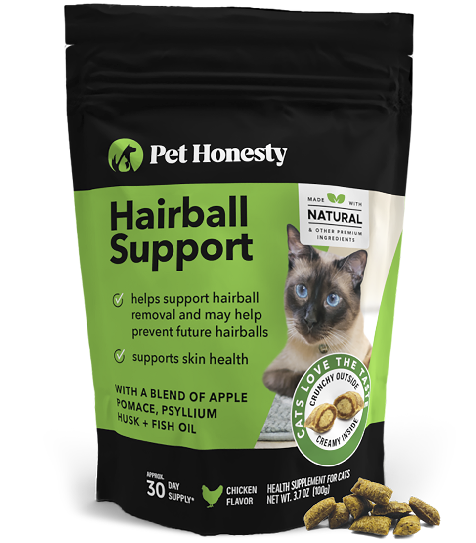 Pet Honesty Hairball Support Supplement for Cats, Chicken Flavor, 30 Day Supply