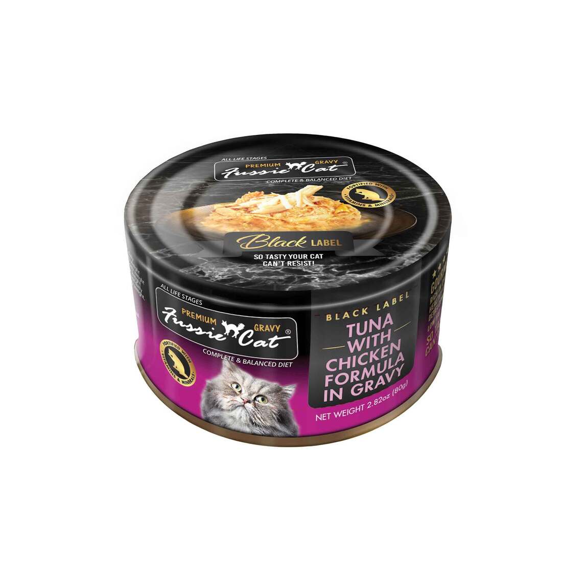 Fussie Cat Premium Wet Cat Food, Tuna and Chicken in Gravy, 2.82 Ounces