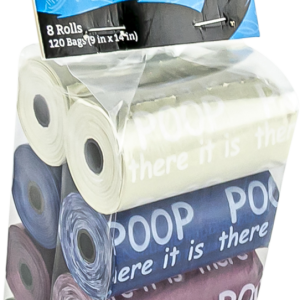Play On Waste Bags, Scented,Taupe/Navy/Wine/Dark Green, 8 Rolls/120 Bags