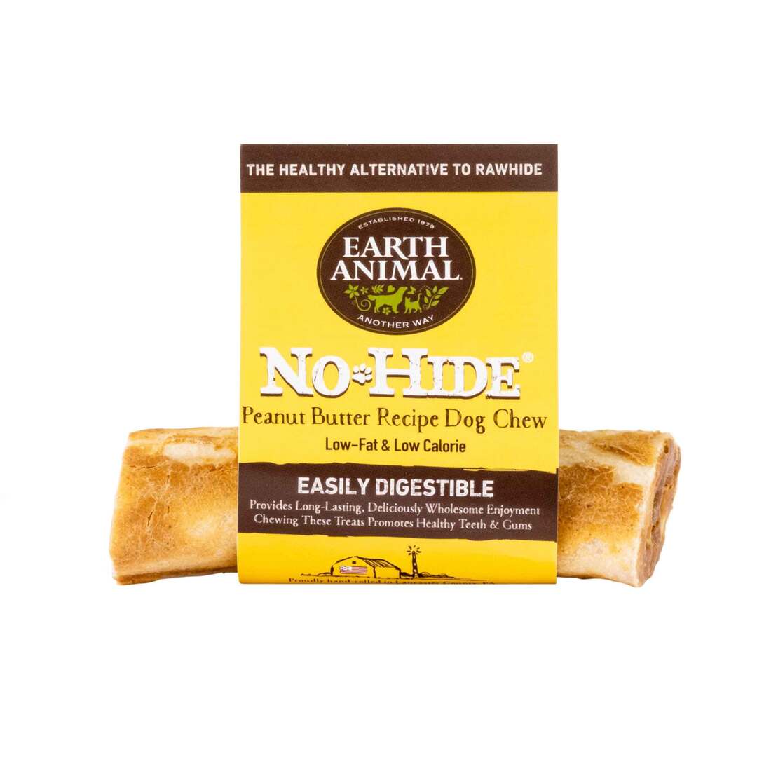 Earth Animal No-Hide Peanut Butter Small Natural Rawhide Alternative Dog Chew, 1 Count