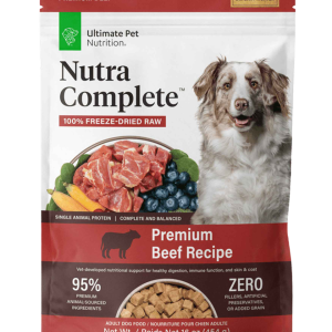 Ultimate Pet Nutrition Nutra Complete Premium Adult Freeze Dried Raw Dog Food, Beef Recipe