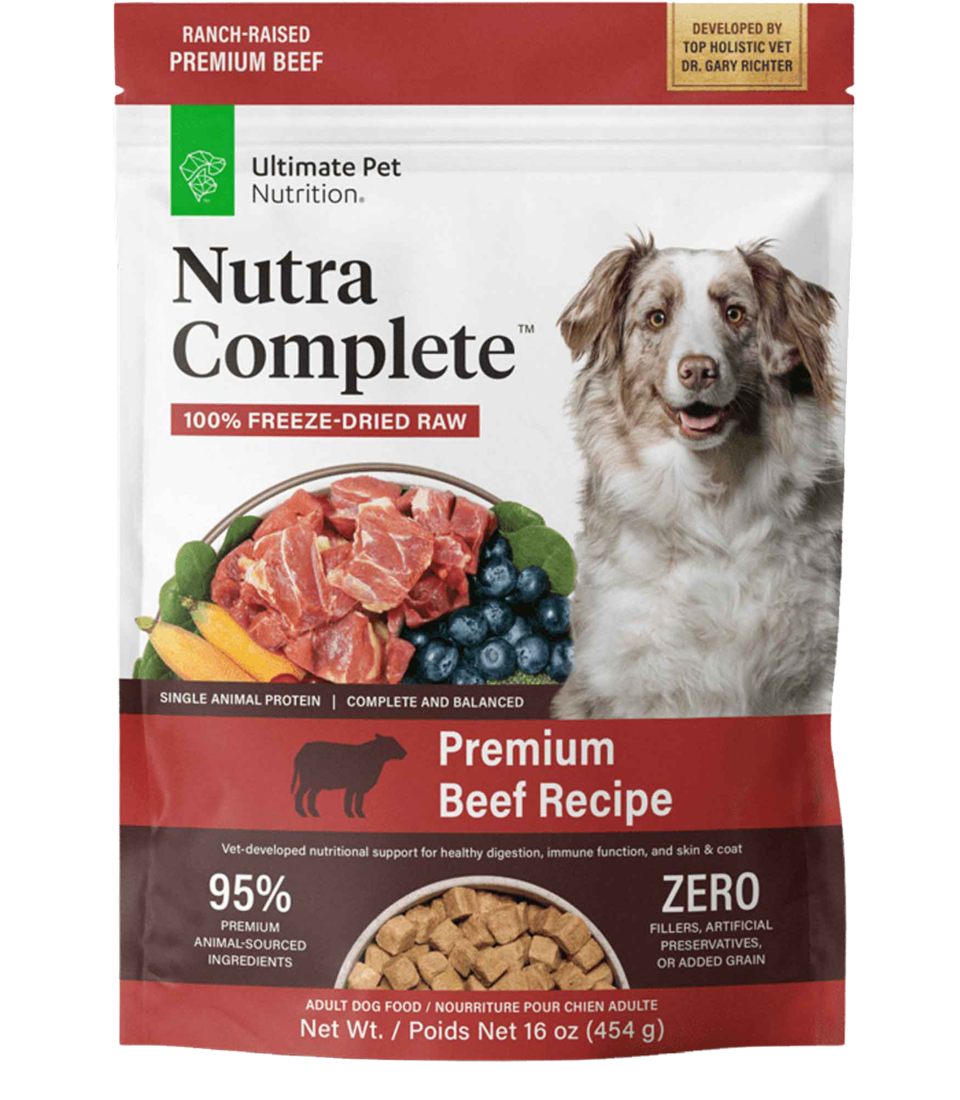 Ultimate Pet Nutrition Nutra Complete Premium Adult Freeze Dried Raw Dog Food, Beef Recipe