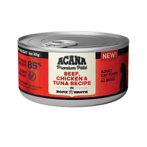ACANA® Natural Wet Cat Food, Adult Beef, Chicken, and Tuna Recipe in Bone, 3 Ounces