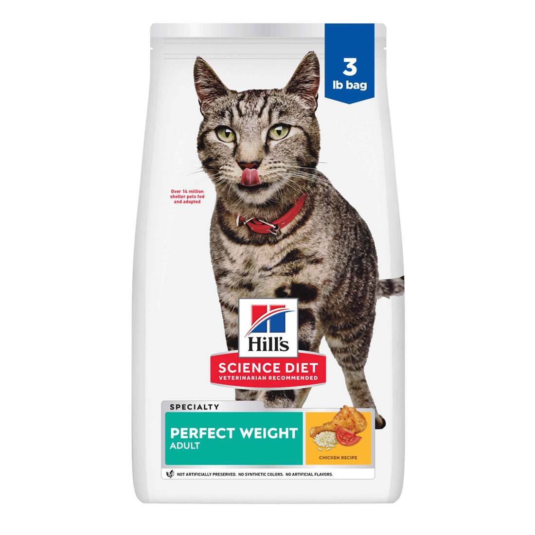 Hill's Science Diet Adult Perfect Weight Chicken Recipe Dry Cat Food, 3 Pound Bag