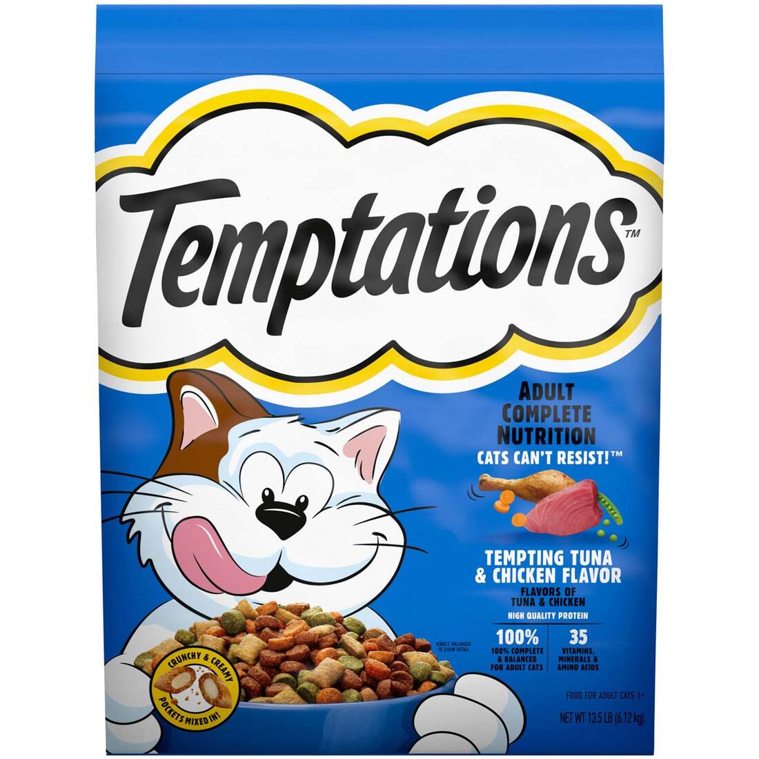 Temptations Tempting Tuna & Chicken Flavor Adult Dry Cat Food, 13.5 Pounds