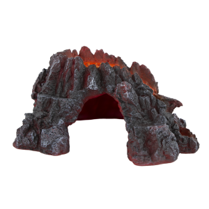 Fins First Aquarium Décor, Volcano Hide, Glow, Medium