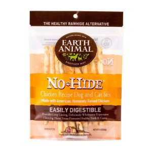 Earth Animal No-Hide Cage-Free Chicken Stix Natural Rawhide Alternative Dog & Cat Chews, 10 Pack