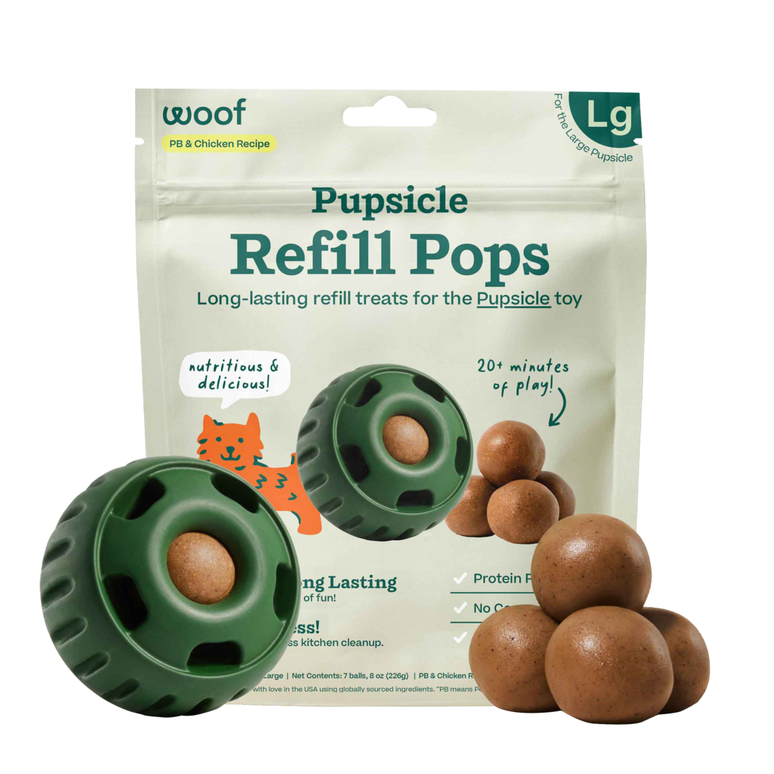 Woof Dog Treat Pupsicle Refill Pops, Chicken