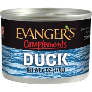Evangers Grain Free Duck Wet Dog and Cat Food, 6 Ounces