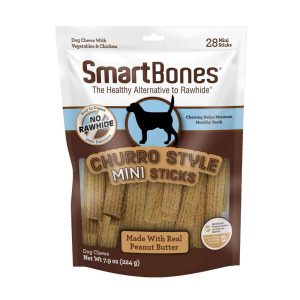 SmartBones Churro-Style Mini Sticks Dog Treats, 28 Count