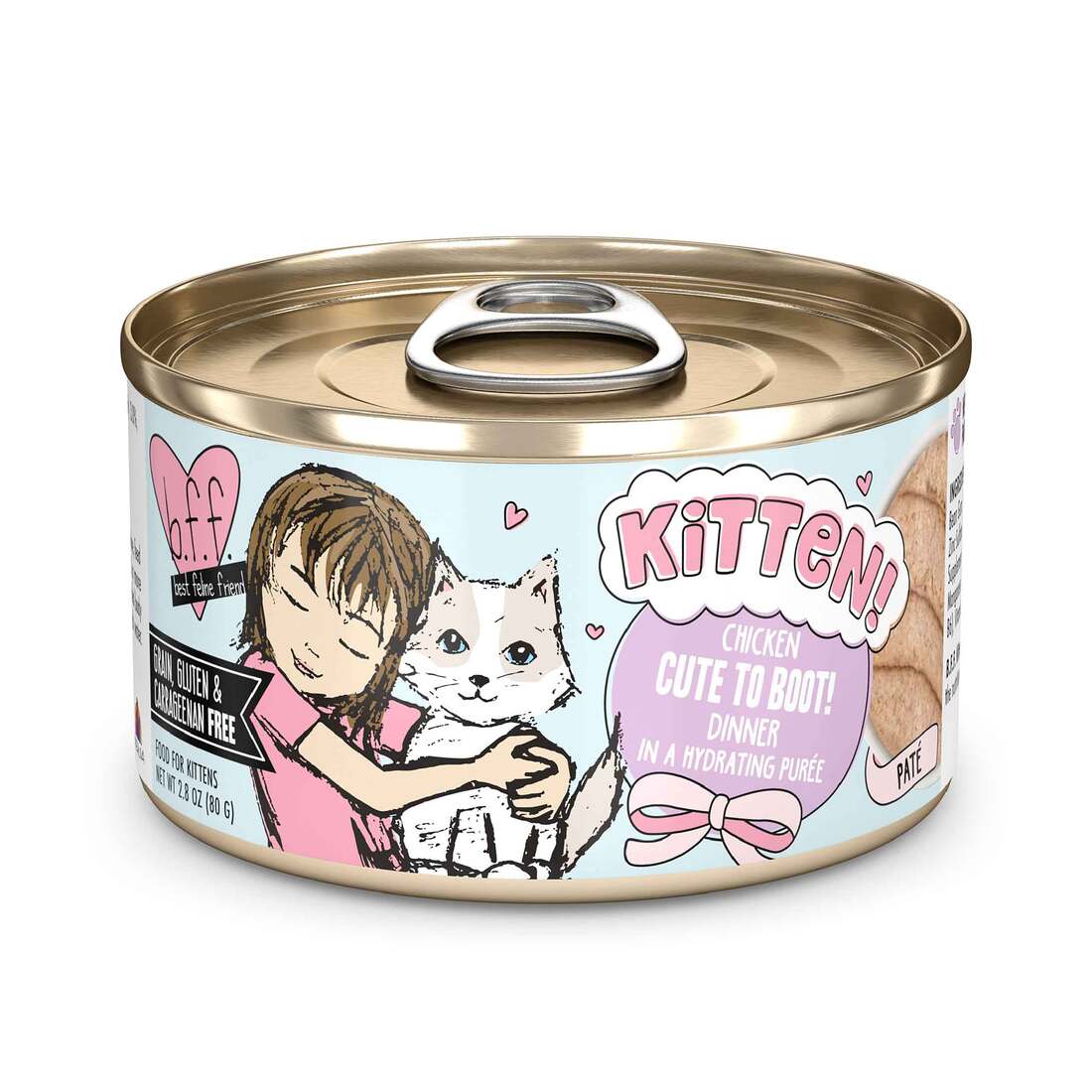 Weruva BFF Natural Wet Cat Food, Kitten Chicken Cute To Boot, 2.8 Ounces