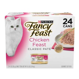 Fancy Feast Classic Pate Variety Pack Wet Cat Food, Chicken Feast, 24 Count, 72 Ounces