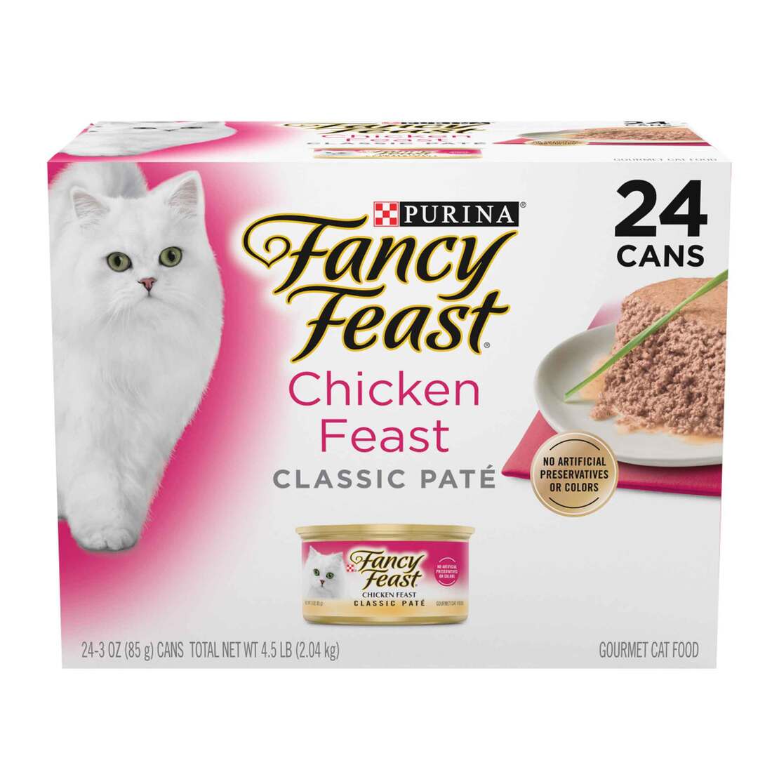 Fancy Feast Classic Pate Variety Pack Wet Cat Food, Chicken Feast, 24 Count, 72 Ounces