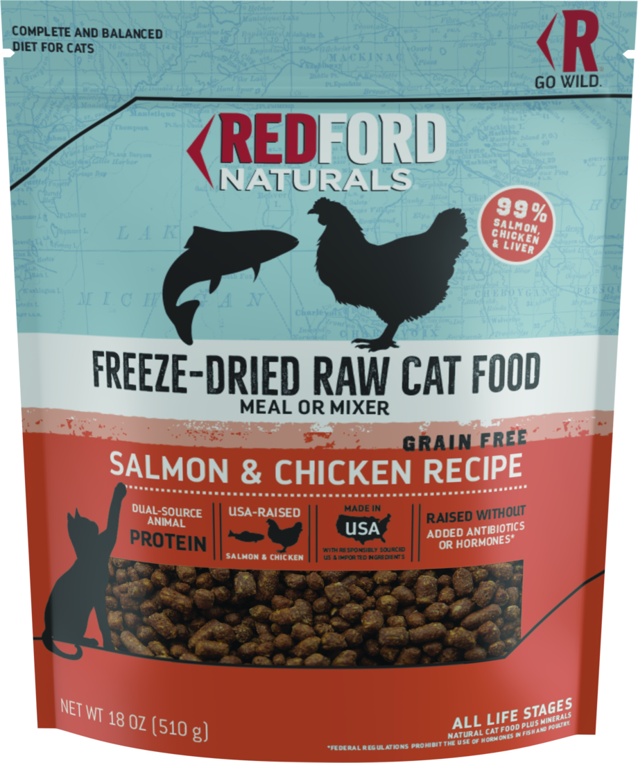 Redford Naturals Freeze-Dried Grain Free Salmon and Chicken Recipe Cat Food, 18 Ounces