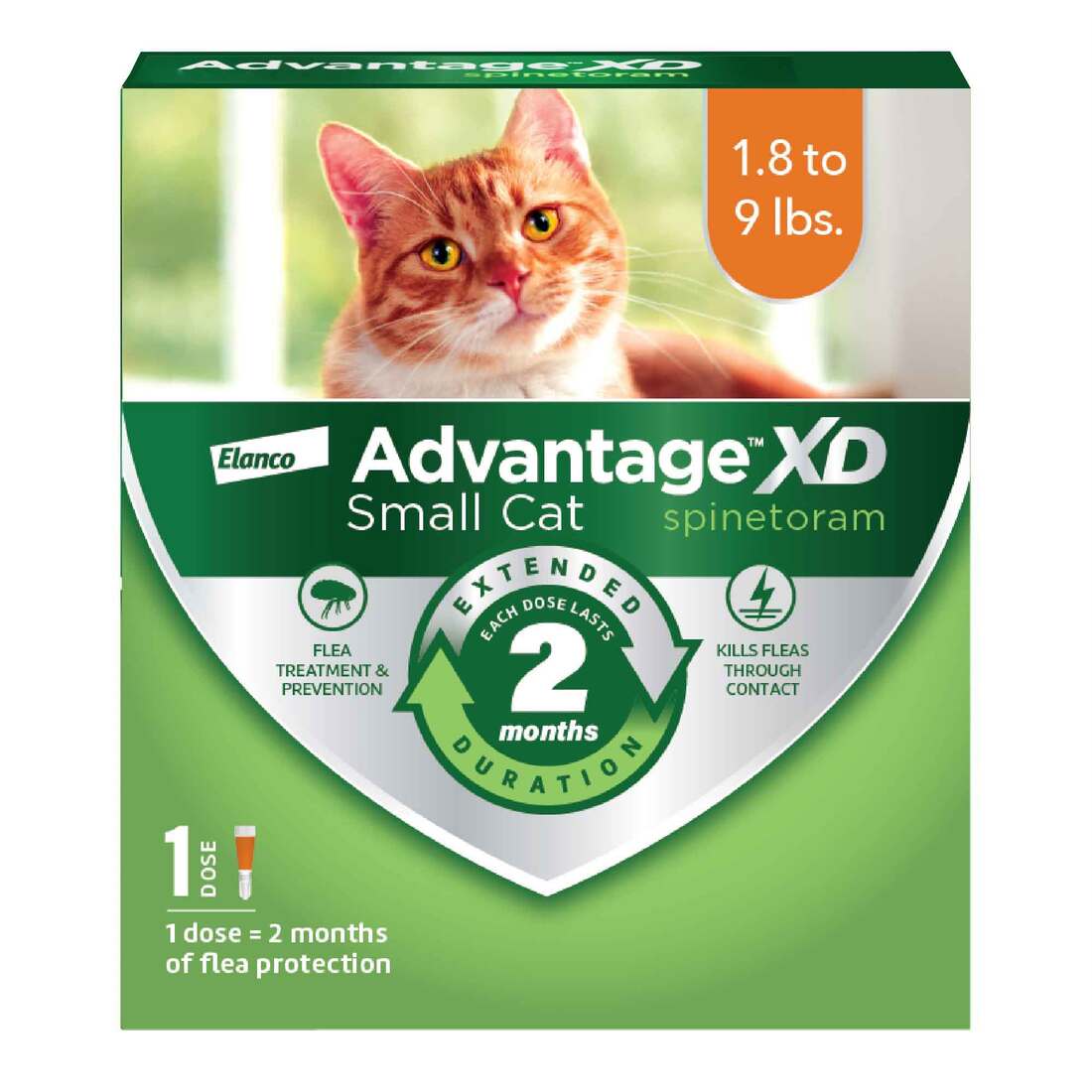 Advantage XD Long-Lasting Flea Prevention & Treatment for Small Cats (1.8-9 lbs)