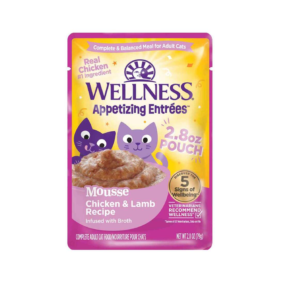 Wellness Appetizing Entrées Mousse Adult Natural Grain-Free Wet Cat Food - Image 2