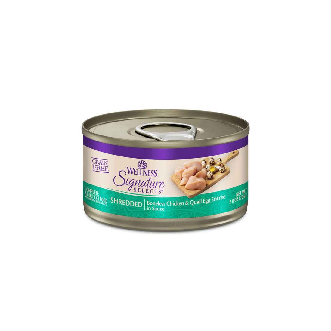 Wellness CORE Signature Selects Shredded Adult Grain Free Wet Cat Food, Boneless Chicken & Quail Egg