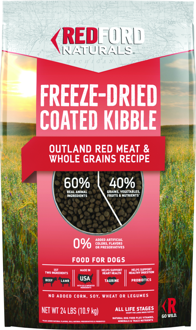 Redford Naturals Freeze-Dried Coated Kibble Dry Dog Food, Outland Red Meat & Whole Grains Recipe