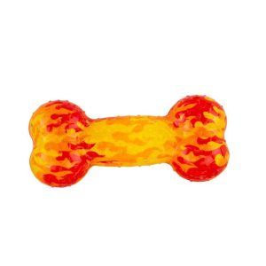 Play On Dog Toy TPR Flame Print Bone
