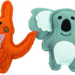 Play On Cat Toy Catnip Plush Koala and Kangaroo, 2 Pack