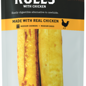 Wixom Ranch Natural Chews No Rawhide Rolls With Chicken, Medium, 2 Count