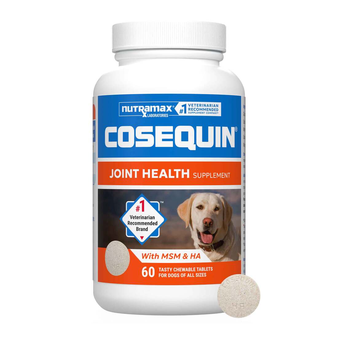 Nutramax Cosequin Maximum Strength Joint Health Supplement for Dogs, 60 Chewable Tablets