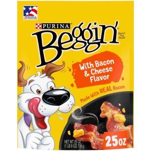 Purina Beggin' Strips Real Meat Dog Training Treats, Bacon & Cheese Flavors