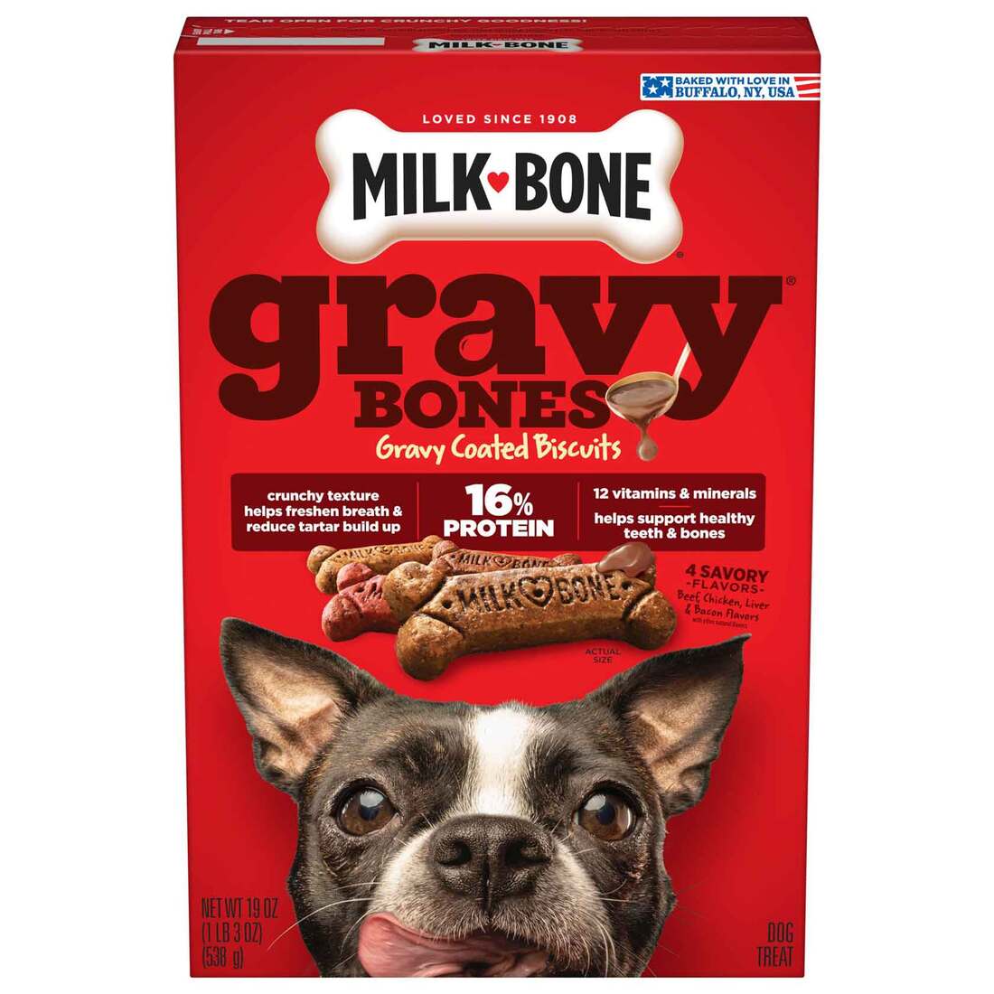 Milk-Bone GravyBones Dog Biscuits, 19 Ounce Box