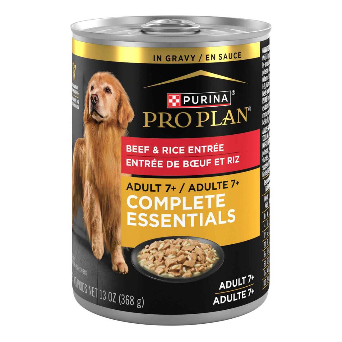 Purina Pro Plan Adult 7 Plus Beef and Rice Entree in Gravy Senior Wet Dog Food - 13 Ounce Can
