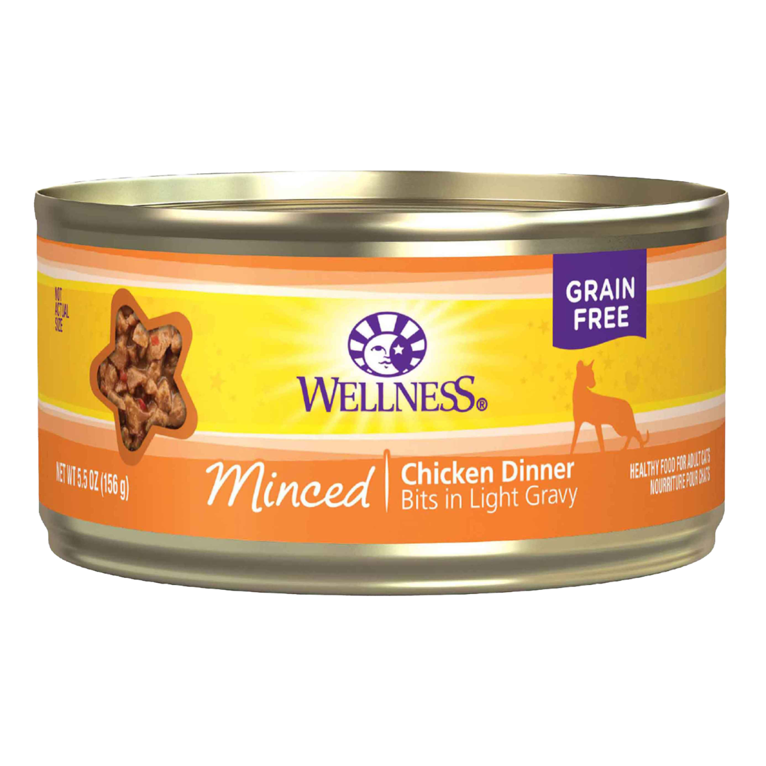 Wellness Complete Health Natural Wet Cat Food, Grain Free Minced Chicken Entree, 5.5 Ounces