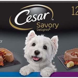 Cesar Savory Delights Variety Pack Rotisserie Chicken & Filet Mignon Dog Food (12 Count)