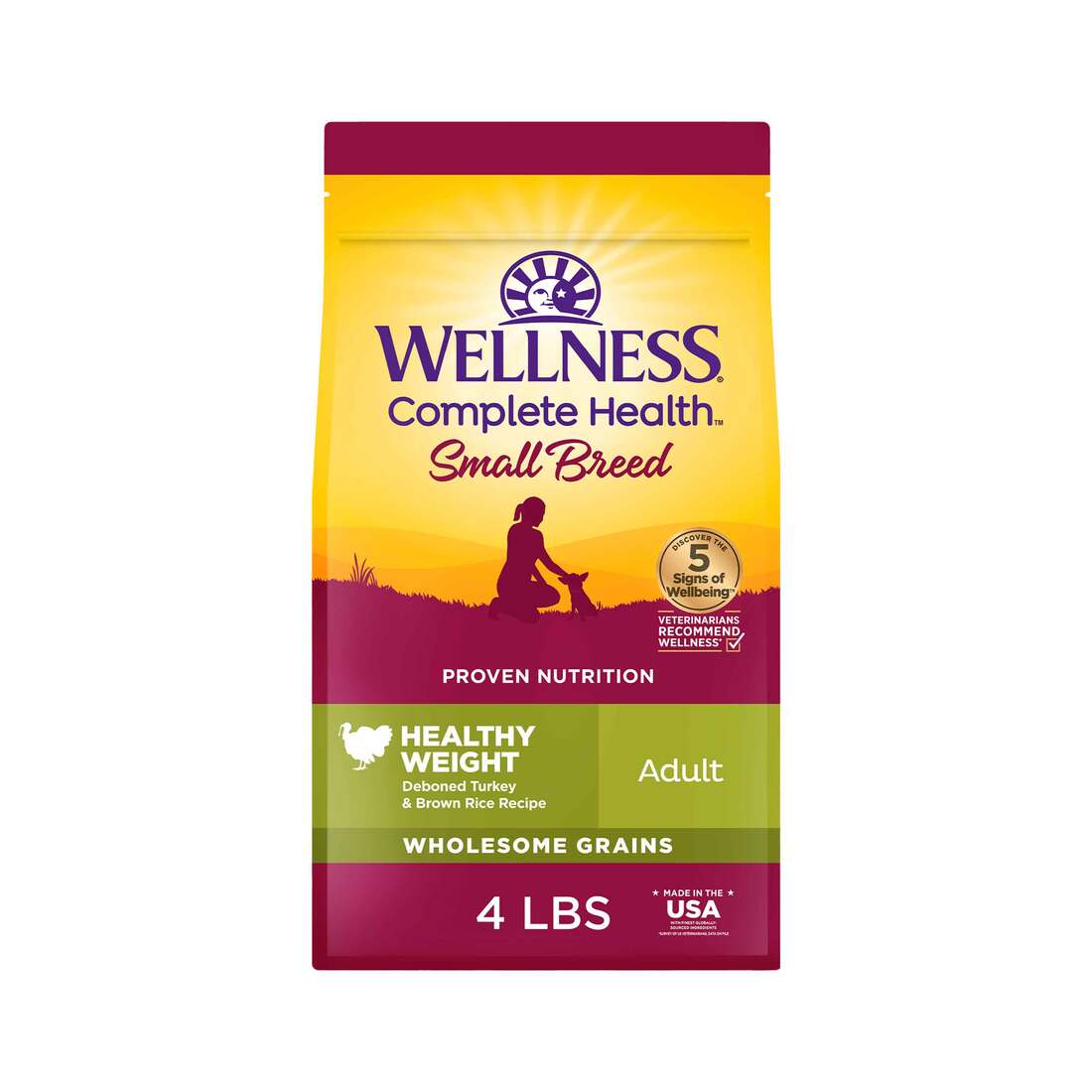 Wellness Complete Health Natural Dry Small Breed Healthy Weight Dog Food, Turkey & Rice