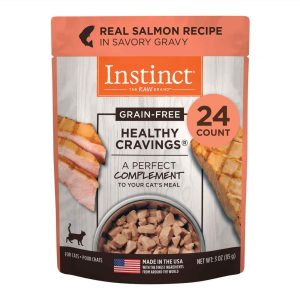 Instinct Healthy Cravings Natural Wet Cat Food, Topper, Grain-Free Cuts & Gravy Real Salmon Recipe,