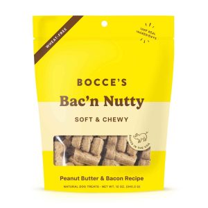 Bocces Bakery Bacon Nutty Soft and Chewy Dog Treat, 12 Ounces