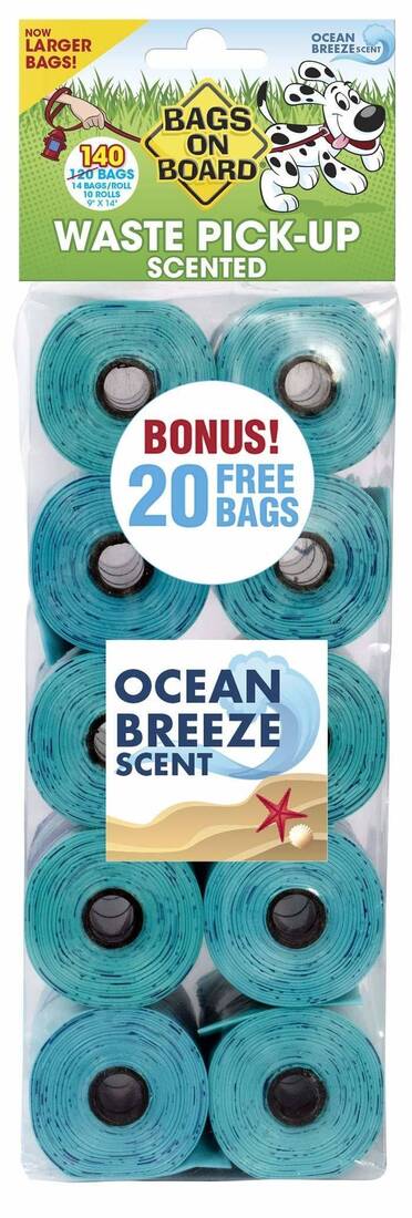 Bags On Board Scented Ocean Breeze Refill Pack, 140 Bags