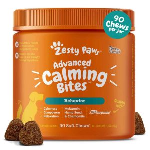 Zesty Paws Advance Calming Bites Turkey Dog Supplement, 90 Count, 11.1 Ounces