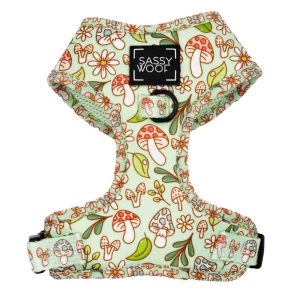 Sassy Woof Adjustable Dog Harness, Shrooms Blooms