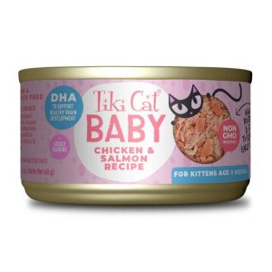 Tiki Cat Baby Wet Cat Food for Kittens, Chicken & Salmon, 2.4 Ounces