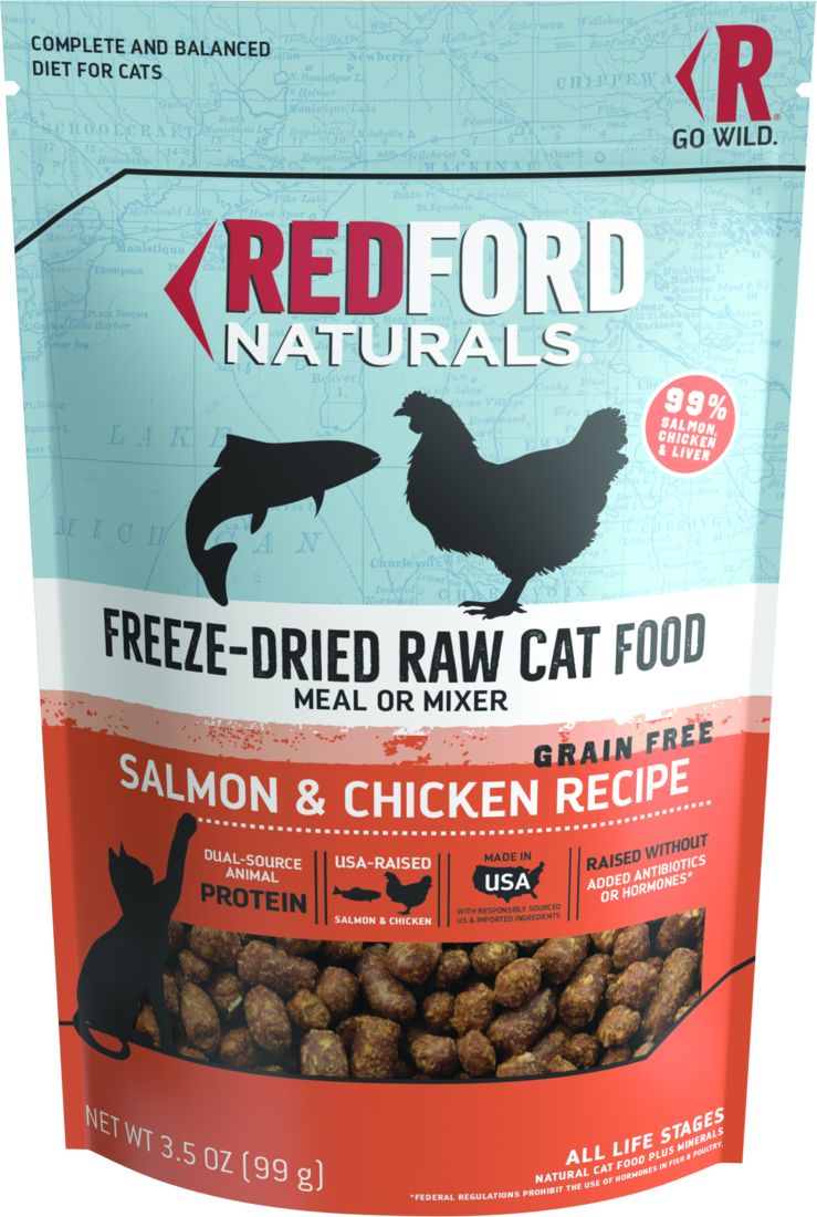 Redford Naturals Freeze-Dried Grain Free Salmon and Chicken Recipe Cat Food, 3.5 Ounces