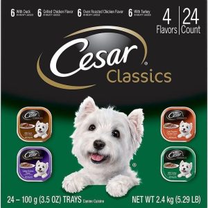 Cesar Classics Pate Poultry Multipack Dog Food Trays, 3.5 Ounces