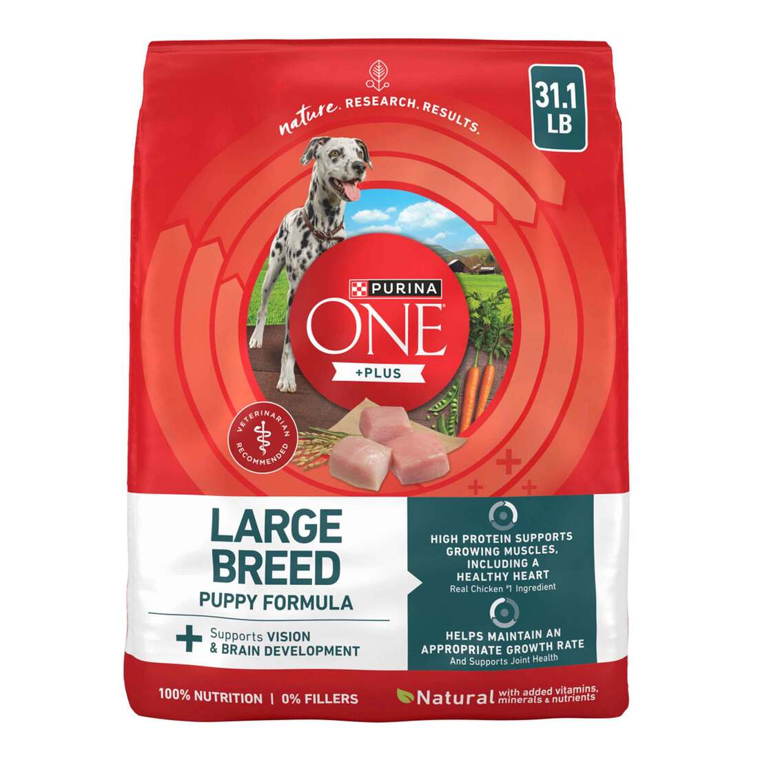 Purina ONE Plus Large Breed Dry Puppy Food - 31.1 Pound Bag