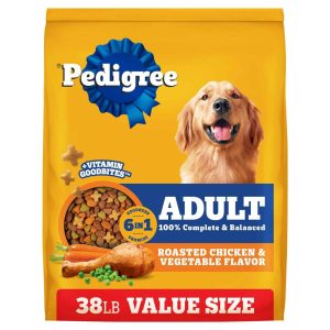 Pedigree High Protein Adult Roasted Chicken & Vegetable Flavor Dry Dog Food, 38 Pound Bag