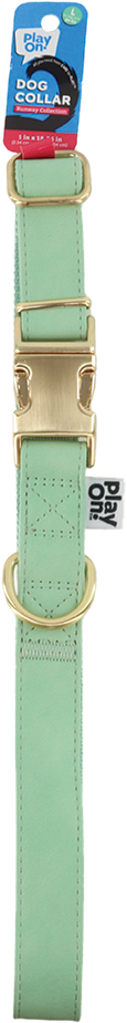 Play On Faux Leather Dog Collar, Mint Green - Image 4