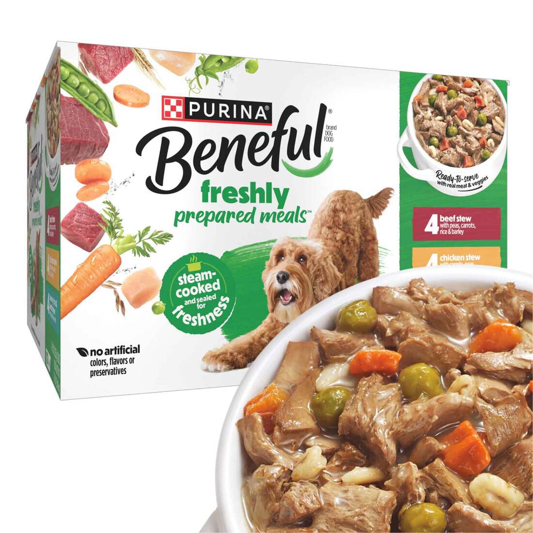 Purina Beneful Freshly Prepared Meals Stew Wet Dog Food Variety Pack - (12) 10 Ounce Tubs