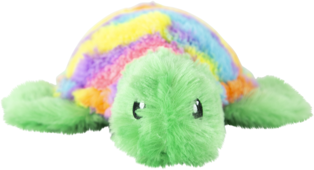 Play On Plush Rainbow Turtle Dog Toy