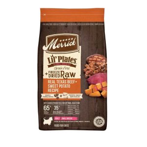 Merrick Lil' Plates Small Breed Dog Food, Grain Free Real Texas Beef and Sweet Potato with Raw Bites