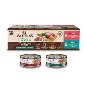 Wellness CORE Signature Selects Natural Grain Free Flaked Adult Wet Cat Food Variety Pack, 5.3 Ounce