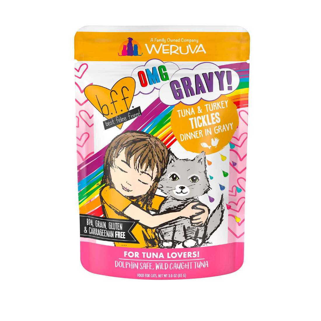 BFF OMG - Best Feline Friend Oh My Gravy!, Tickles with Tuna & Turkey in Gravy Cat Food by Weruva, 3